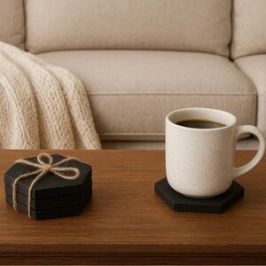 ❤️Farmhouse Wood Coasters Black